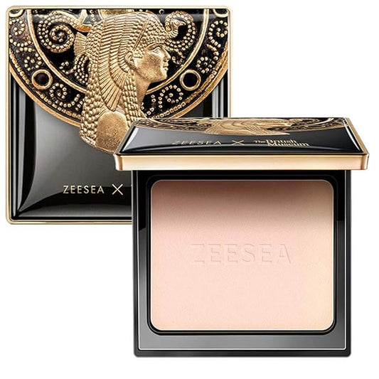 ZEESEA Pressed Powder The British Museum Egypt Series Long Lasting Oil Control Facial Finishing Brighten Setting Powder Multi-use Foundation (#00 Light Beige)-VivaGrace Women