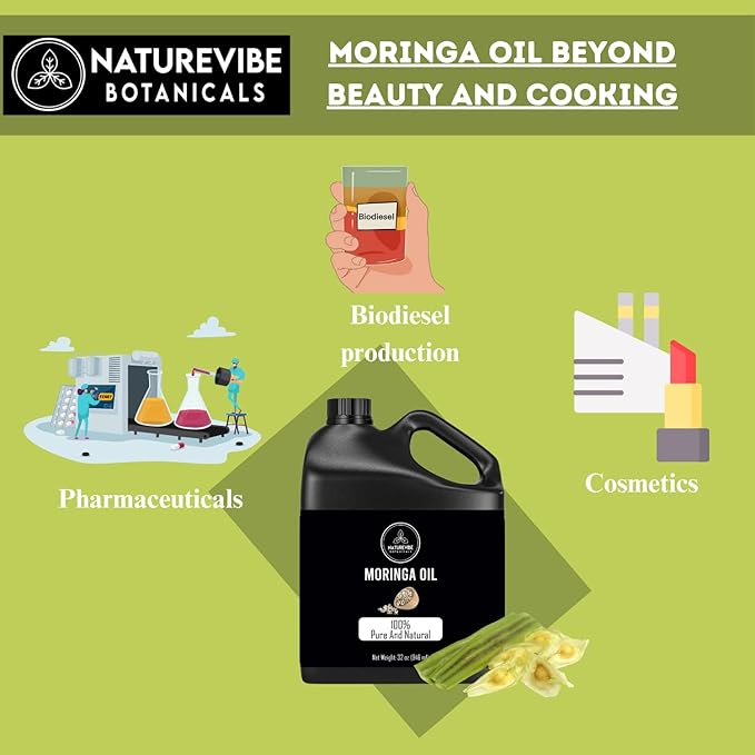 Naturevibe Botanicals Moringa Oil 32 Ounces | 100% Pure and Natural | Great for Skin Care and Hair Care-VivaGrace Women