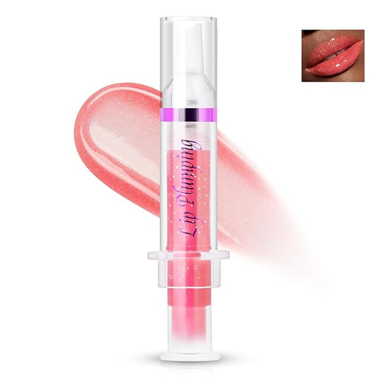 Lip Plumper Booster,Plumping Lip Gloss Spicy Lifter Shimmer Oil Hydrating High-Shine Volumizes Fuller Lip Glass Mirror Glaze Plump and Pout Lip Plumper Nourishing for Women Girls Makeup#4-VivaGrace Women