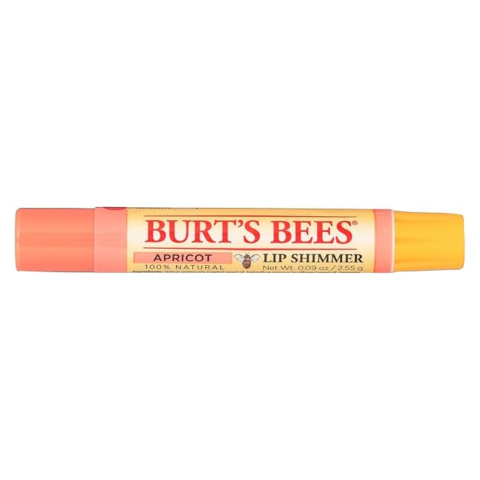 Burt's Bees Lip Shimmer, Apricot 0.09 oz (Pack of 4)-VivaGrace Women