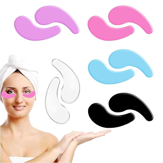 5 Pairs Under Eye Patches - Silicone Reusable Eye Patches Reduce Wrinkles and Fine Lines, Pair With Metal Eye Cream Applicator, Under Eye Mask for Skin Care Effect to Reduce Wrinkles Fine Lines-VivaGrace Women