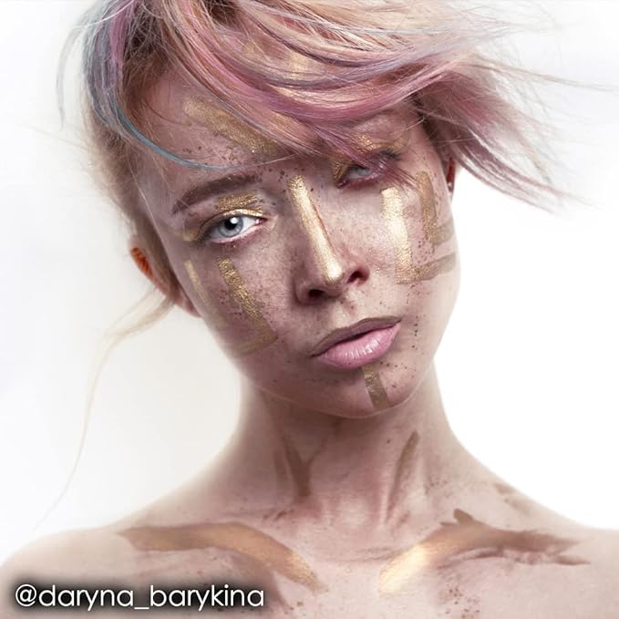 Mehron Makeup Paradise Makeup AQ Refill Size | Stage & Screen, Face & Body Painting, Beauty, Cosplay, Halloween | Water Activated Face Paint, Body Paint, Cosplay Makeup .25 oz (7 ml) (Metallic Gold)-VivaGrace Women