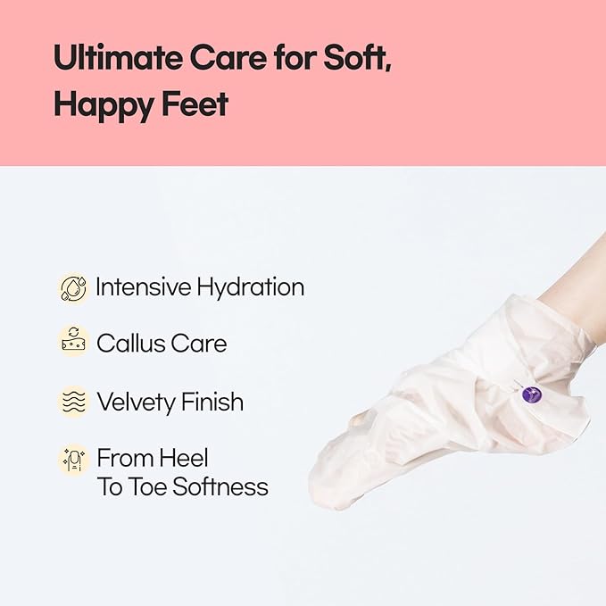 Epielle Moisturizing Foot Masks 6 Pairs, Deep Moisturizing Socks for Dry Feet & Cracked Heels, Relieve and Soften with Sunflower Seed Oil & Avocado Oil, Korean Skin Care, Spa Self Care Gifts for Women-VivaGrace Women