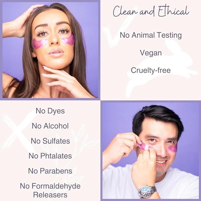 Under Eye Masks (20 Pairs) Collagen & Hyaluronic Acid - Reduce Wrinkles, Dark Circles, Puffy Eyes, Bags, Anti Aging Patches & Face Moisturizer Sensitive Skin Safe- Mothers Day-VivaGrace Women