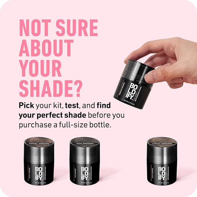 Boldify Hair Fibers Color Sample Kit - Fill In Thinning and Fine Hair for an Instantly Fuller, Thicker Look - 14 Shades for Women & Men - Dark Browns + Black-VivaGrace Women