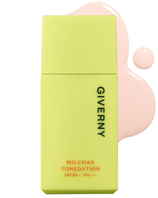 GIVERNY Milchak Tonedation – Tone Correcting Base Makeup for Covering Pores and Improving Complexion – Long-Lasting Nudie Apricot Color Finish – Evens Skin Tone, 1.01 fl.oz.-VivaGrace Women