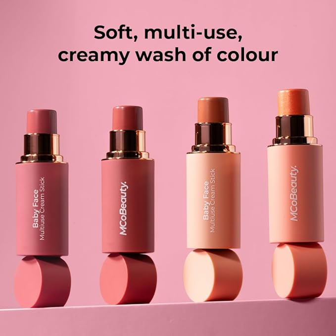 MCoBeauty Baby Face Multi-Use Cream Stick, Peony Rose Pinky Rose Shade, Silky Smooth, Buildable Blush for Eyes, Lips & Cheeks, Vegan, Cruelty Free Cosmetics-VivaGrace Women