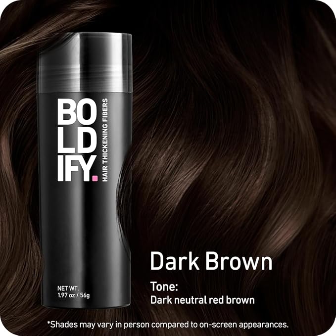 BOLDIFY Hair Fibers (56g) - Fill In Thinning and Fine Hair for an Instantly Fuller, Thicker Look - 14 Shades for Women & Men - Dark Brown-VivaGrace Women
