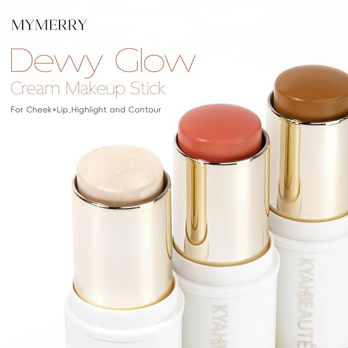 Trio Contour Sticks Set, Highlighter Stick & Bronzer Stick & Blush Stick for Cheek+Lip,Highlight and Contour to Create a Natural Dewy Makeup Look for Fair | Set of 45g/1.6fl.oz-VivaGrace Women
