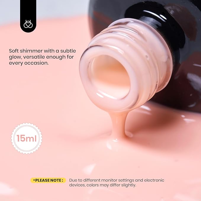 Beetles Pink Nude Builder Gel for Nails 7 in 1 Strengthener Gel for Nail Apex & Thickening Nail Extension DIY Salon at Home Beauty Gift Sets for Women Base Coat Top Coat Needed-VivaGrace Women