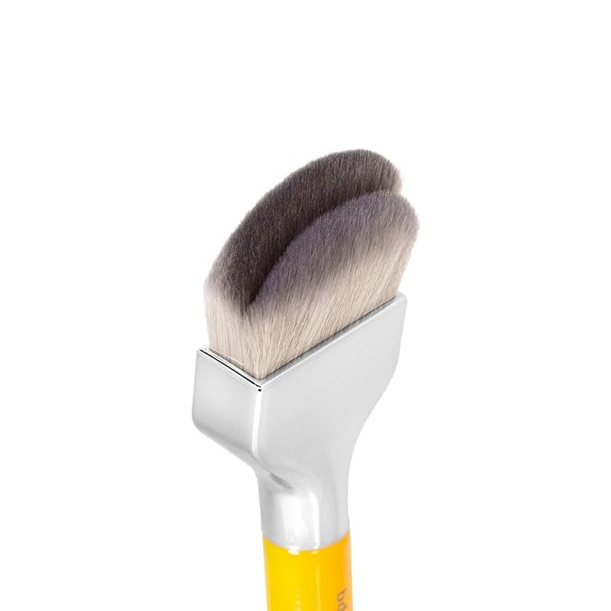 Bdellium Tools Professional Makeup Brush - Studio Series 971 Large Slanted Double Dome Blender - With Soft Synthetic Fibers, For Quick & Easy Application and Blending (Yellow, 1pc)-VivaGrace Women