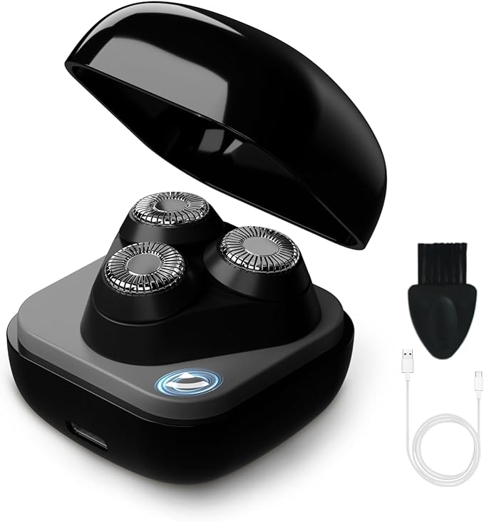 Facial Hair Removal for Women, 3D Floating Blade Rotary Razor, Wet/Dry Electric Shaver, Portable & USB Rechargeable Epilator Hair Remover for Face, Upper Lip, Chin, Arms & Legs (Black)-VivaGrace Women