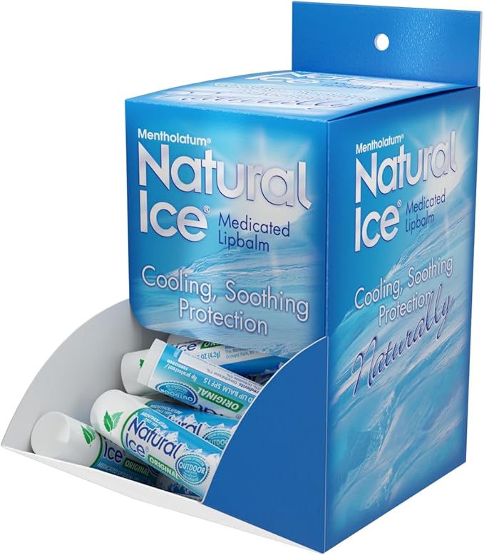 Mentholatum Natural Ice Lip Balm Original SPF 15 1 Each ( Packs of 48), 0.16 Ounce (Pack of 48)-VivaGrace Women