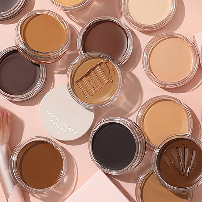 Kaely 2Pcs Cream Pot Concealer Full Coverage Set,Conceal Brighten Dark Circles,under Eye Color Correcting Concealer,Waterproof Foundation Palette with Brush,corrector de ojeras,Vegan Makeup,07+08-VivaGrace Women