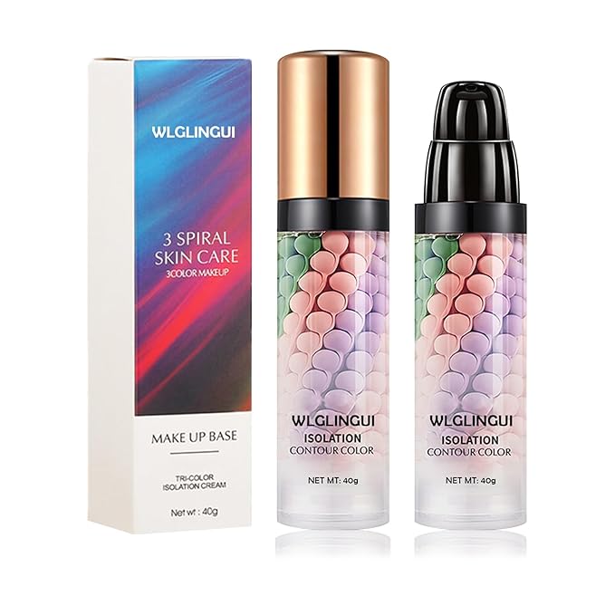 One Step Color Corrector,Tri-Color Color Correcting Facial Serum,Moisturizing Color Changing Foundation,Oil Control Tinted Moisturizer Isolation Cream for Face Makeup Primer Base-VivaGrace Women