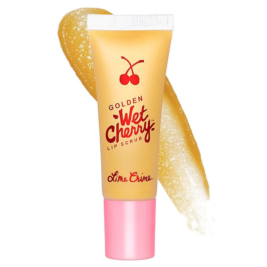 Lime Crime Golden Wet Cherry Lip Scrub - Moisturizing and Hydrating Ingredients Gently Exfoliates & Buffs Away Dead Skin - Coconut Oil & Vitamin E Helps Repair Dry, Chapped and Cracked Lips - Vegan-VivaGrace Women
