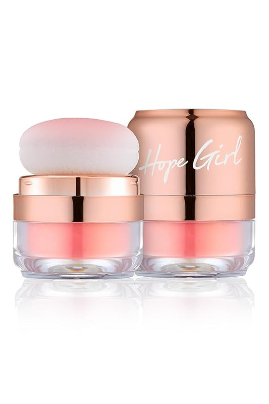 Hope Girl 3D Powder Blusher 0.17oz | Skin-Loving Korean Mini Blush for Cheeks and Eye Makeup w/Allantoin | K Beauty Cool Toned Vibrant Sunkissed Fine Powder Makeup Blush Cosmetics (#02 Coral Stone)-VivaGrace Women