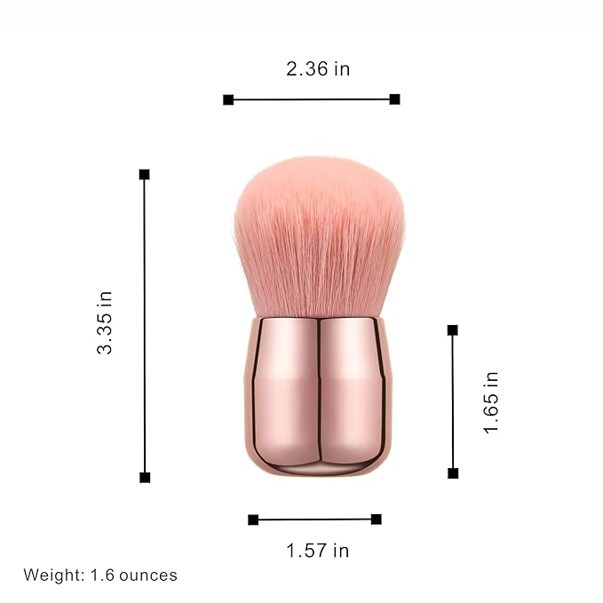 Extra Large Kabuki Brush Set for Body and Face, for blush, loose powder manicure multi-functional and tanning, Gift for women with Velvet Bag(RoseGold 2pcs)-VivaGrace Women