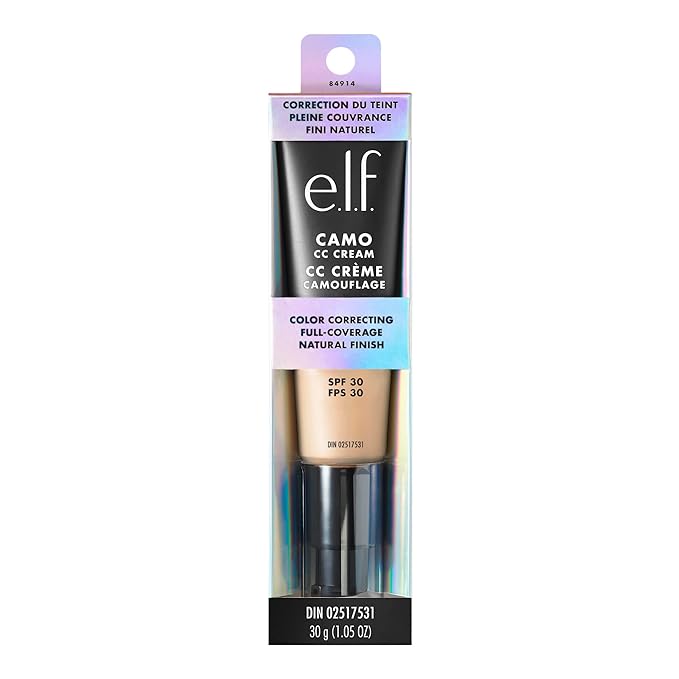 e.l.f. Camo CC Cream, Color Correcting Medium-To-Full Coverage Foundation with SPF 30, Light 240 W, 1.05 Oz (30g)-VivaGrace Women