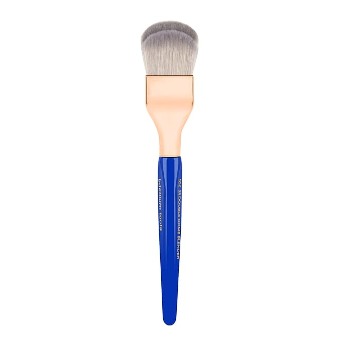Bdellium Tools Professional Makeup Brush - Golden Triangle 952 Small Rounded Double Dome Blender - With All Vegan and Soft Synthetic Fibers, For Application & Blending (Blue, 1pc)-VivaGrace Women