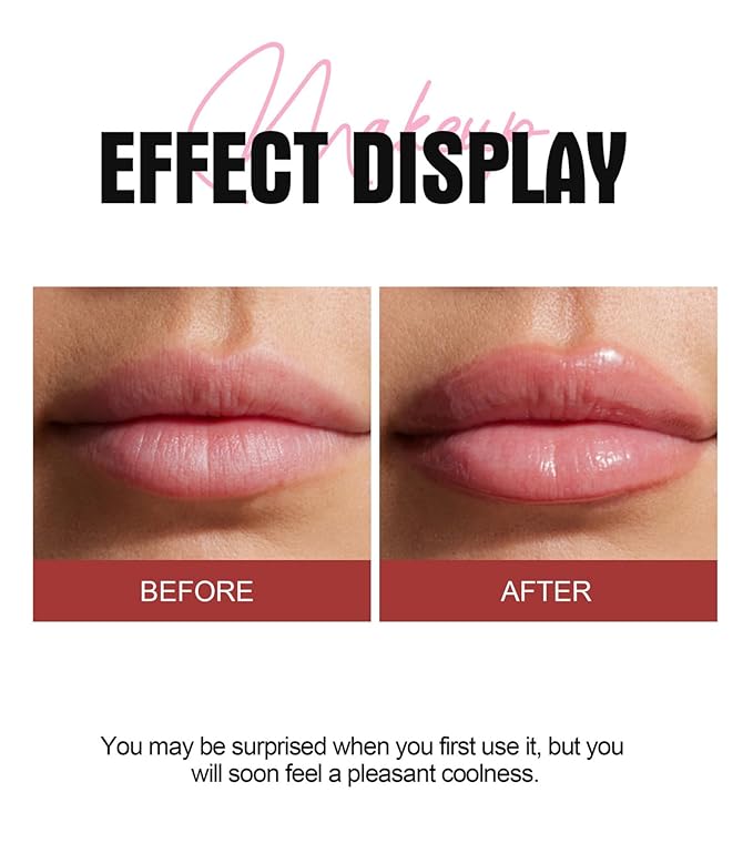 Lip Plumper 6 Colors Moisturizing Glossy Plumping Lip Gloss Long Lasting Hydrating Natural Lip Plumper for Women Girls (Color 02)-VivaGrace Women