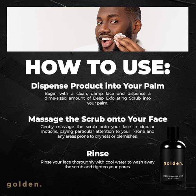 Golden Grooming Co. Exfoliating Face Scrub for Men - Deep Cleansing Facial Cleanser w/Coconut Oil & Aloe Vera - Exfoliating Face Wash for Men - Face Scrub for Oily & Dry Skin - For All Skin Types-4oz-VivaGrace Women