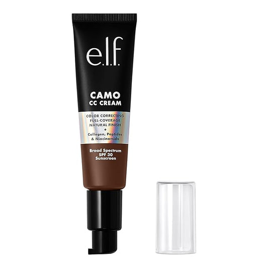 e.l.f. Camo CC Cream, Color Correcting Medium-To-Full Coverage Foundation with SPF 30, Rich 650 C, 1.05 Oz (30g)-VivaGrace Women
