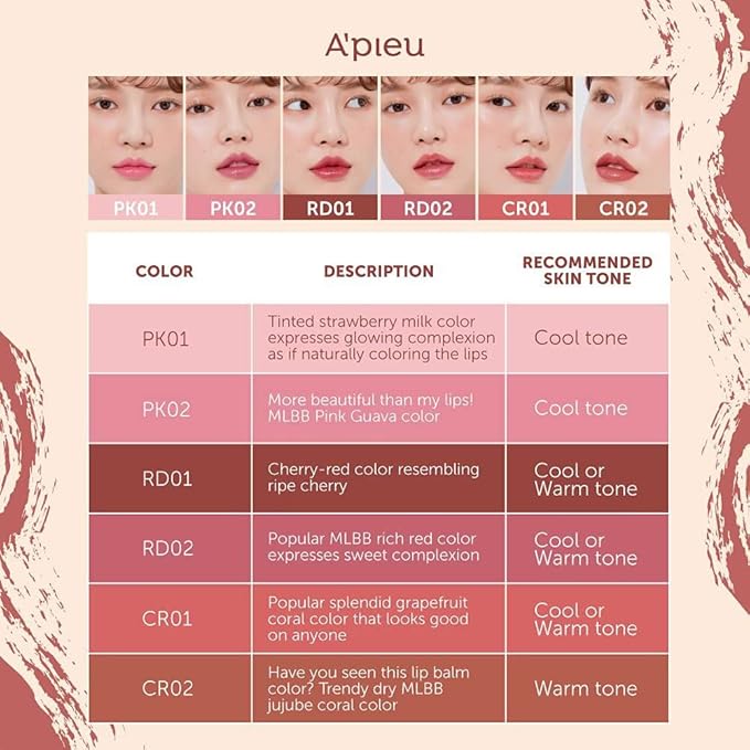 A'PIEU JUICY-PANG COLOR LIP BALM (CR02-JUJUBE) - long-lasting, lightweight, Color&Care, daily lip balm-VivaGrace Women