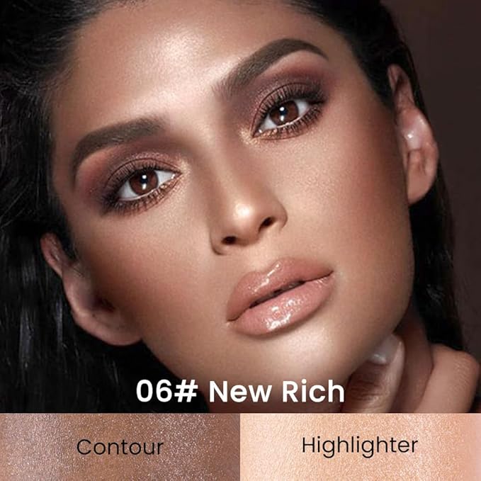 evpct 2in1 Face Shaping & Contouring Stick Cream Contour Concealer Bronzer Stick Makeup Kit for Beginner Face Highlighter Makeup Stick contorno maquillaje de maquillaje profesional,NEW Rich-VivaGrace Women