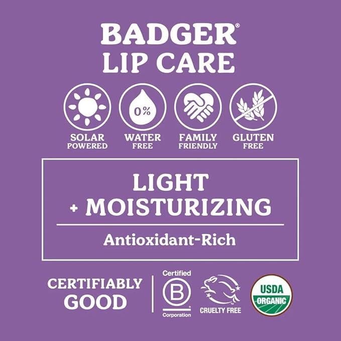 Badger - Classic Lip Balm Green Box, Made with Organic Olive Oil, Beeswax & Rosemary, Natural Lip Balm Variety Pack, Certified Organic, Moisturizing Lip Balm, 0.15 oz each - 4 pack-VivaGrace Women