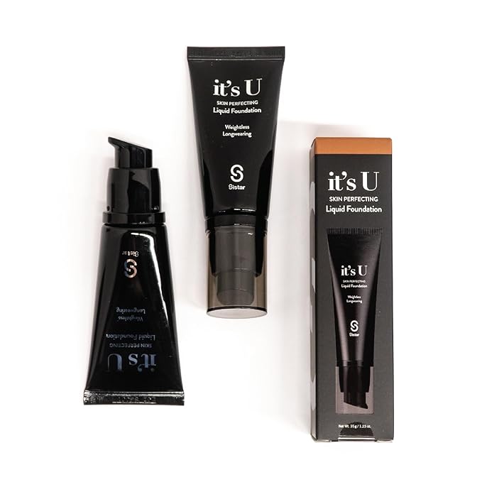 Sistar it's U Skin Perfecting Liquid Foundation Medium Coverage Buildable Weightless Longwearing Blendable 35 g / 1.23 oz. (Nude)-VivaGrace Women