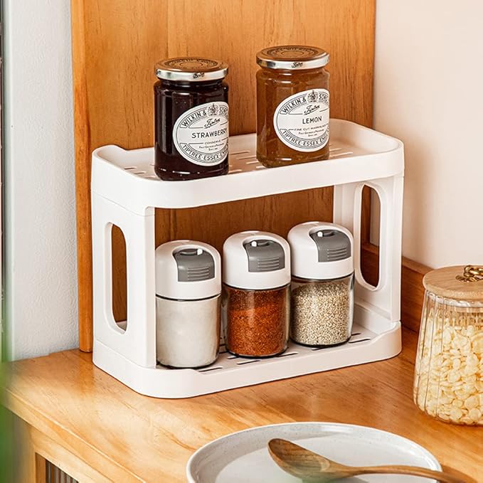 2-Tier Desk Organizers & Dispensers，Mail Holder for Office Desk Organization，Kitchen Spice Rack or Bathroom Countertop Organizer, Gift for Teachers, Classmates, and Friends,White-VivaGrace Women