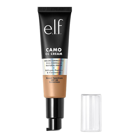 e.l.f. Camo CC Cream, SPF 30 Color-Correcting Medium-To-Full Coverage Face Foundation, Delivers An Airbrushed Finish, Vegan & Cruelty-Free, Medium 355 W-VivaGrace Women