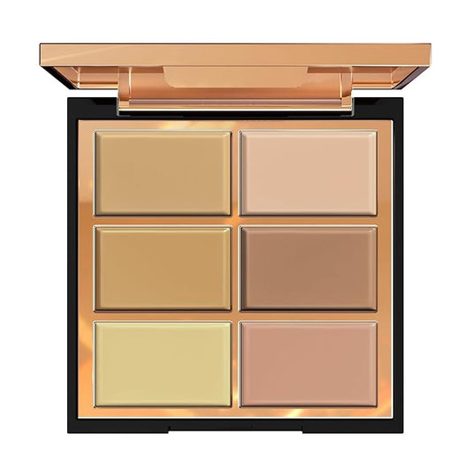FV 6 Colors Cream Concealer Palette, Full Coverage & Long Lasting Colors Corrector Palette for Dark Circles, Redness, Acne with Natural Finish Cream Foundation Palette, 01 Light Shade-VivaGrace Women