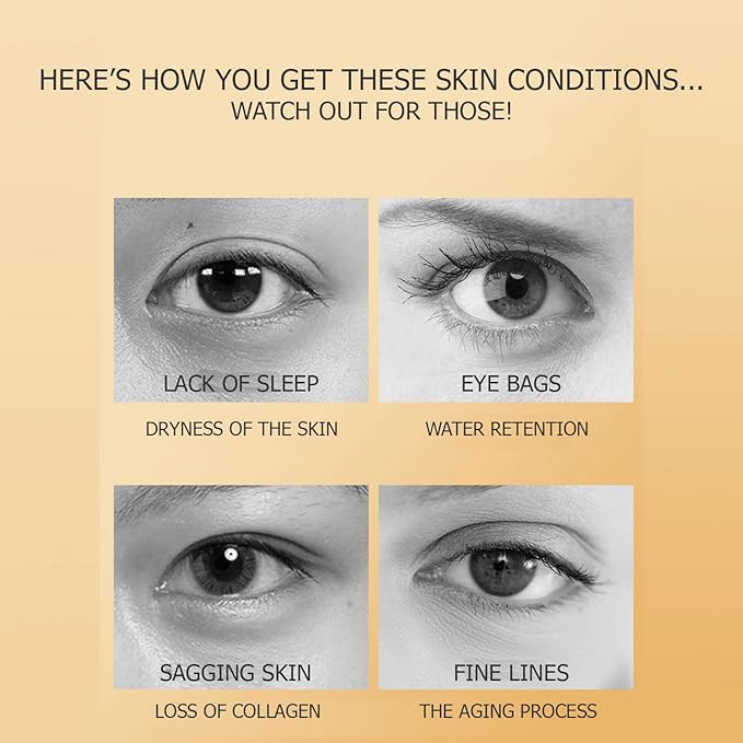 BIOAQUA Gold Elastic Soft Crystal Gel Eye Mask Hydrates Nourishes Moisturizing Face Skin Around The Eyes 12g x 5pcs-VivaGrace Women