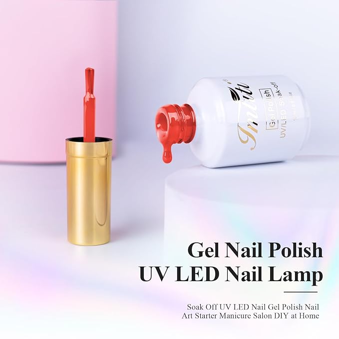 Imtiti Gel Nail Polish, Coral Gel Polish Bright Gel Polish for Manicure Salon or DIY Gel Nail Design Decoration at Home, Gift for Women Girls 1Pcs