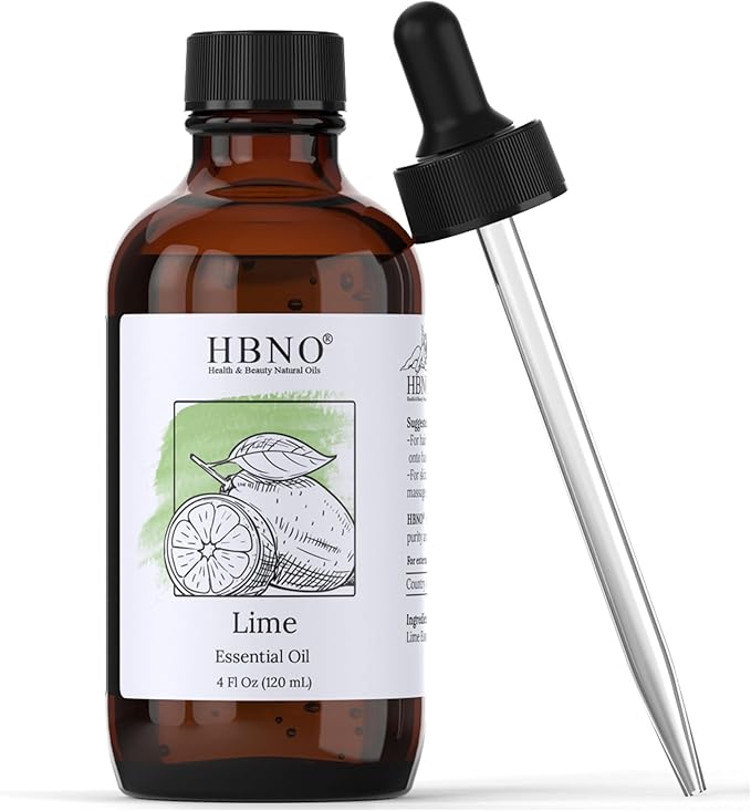 HBNO Lime Essential Oil - Huge 4 oz (120ml) Value Size - Natural Lime Oil, Cold Pressed - Perfect for Cleaning, Aromatherapy, DIY, Soap & Diffuser-VivaGrace Women