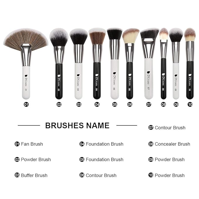 DUcare Professional Makeup Brushes 31Pcs Panda Series Makeup Brush Set Kabuki Foundation Blending Face Powder Blush Concealers Eye Shadows With Leather Case Organizer-VivaGrace Women