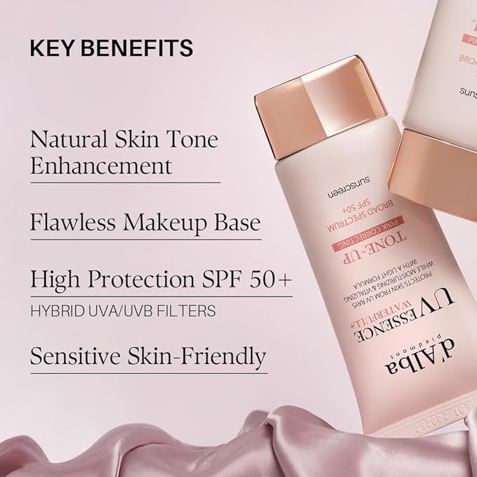 d'alba Piedmont Waterfull Tone-Up Sunscreen Serum BROAD SPECTRUM SPF 50 + Korean Sunscreen for Face, All Skin Tones, Sweat Proof Formula (1.69 fl.oz.)-VivaGrace Women