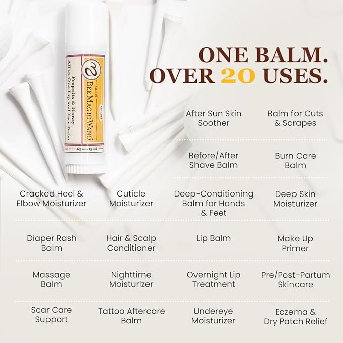 Medicine Mama's Apothecary Sweet Bee Magic Wand, All In One Lip and Face Balm, .65 Ounce-VivaGrace Women