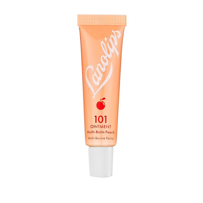 Lanolips 101 Ointment Multi-Balm, Peach - Fruity Lip Balm with Vitamin E Oil and Lanolin for Lip Hydration - Naturally Flavored Lanolin Lip Balm for Very Dry Lips - Dermatologist Tested (.35 oz)-VivaGrace Women