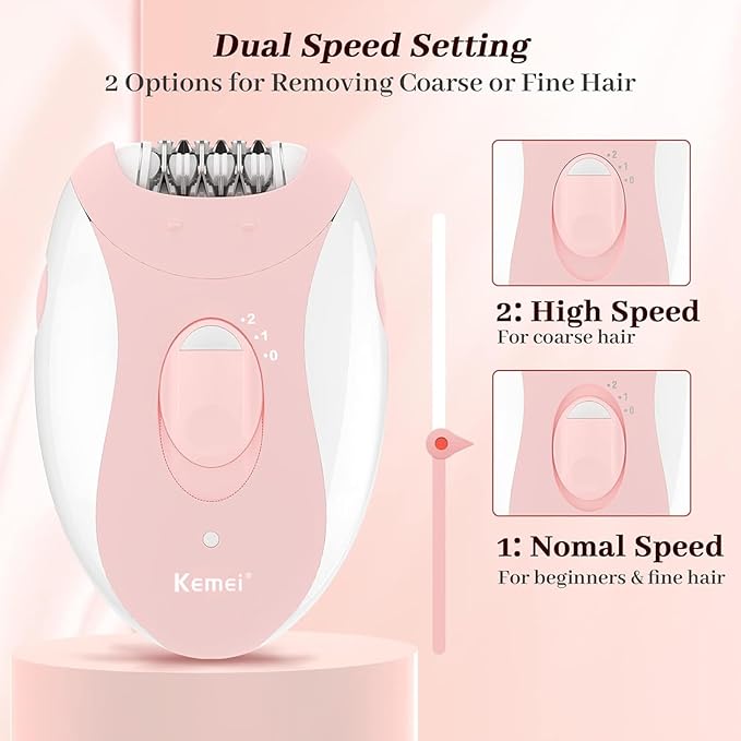 Epilator for Women, Smooth Glide Epilator for Women Face with 2 Speeds, Smooth Face Trimmer Device, Facial Hair Removal for Face Legs Arms Armpit Bikini-VivaGrace Women