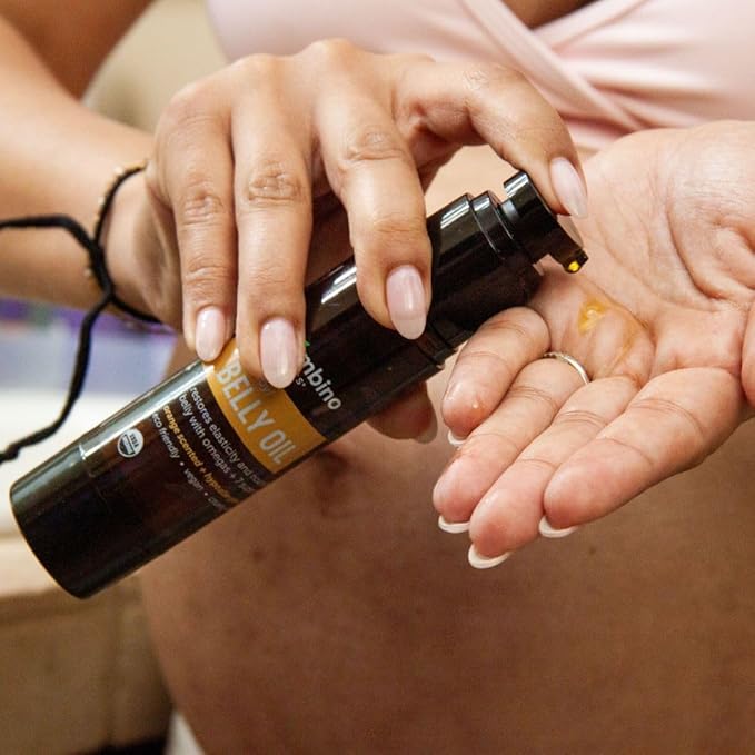 Mambino Organics Oh Baby! Organic Belly Oil for Pregnancy (2 Pack) - Hydrating Stretch Mark Serum, Vegan Maternity Skin Care, Eco-Friendly Pregnancy Oil for Elasticity & Glow, 4oz-VivaGrace Women