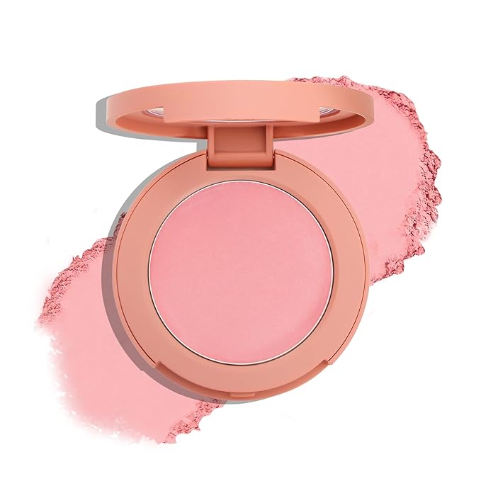 Boobeen Powder Blush, Single Color Blush Face Blush Palette Matte Baked Cream Blush Makeup Powder, High Pigment Pressed Blush for Create a Natural Cheek Flushed Look (06#)-VivaGrace Women