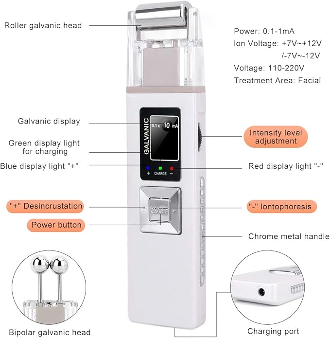 Portable Galvanic Microcurrent Skin Firming Machine, Anti-Aging Face Lift Massager Home Use Beauty Salon Device-VivaGrace Women