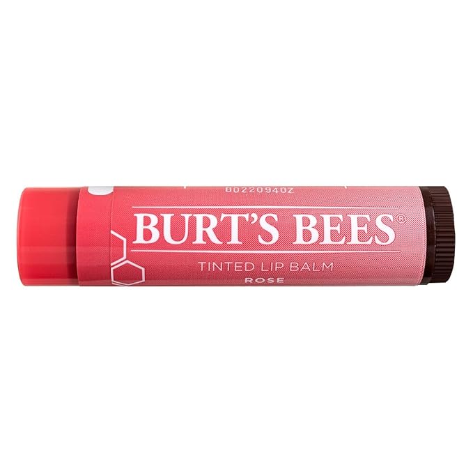 Burt's Bees Tinted Lip Balm, Rose, 0.15 Ounce (Pack of 4)-VivaGrace Women