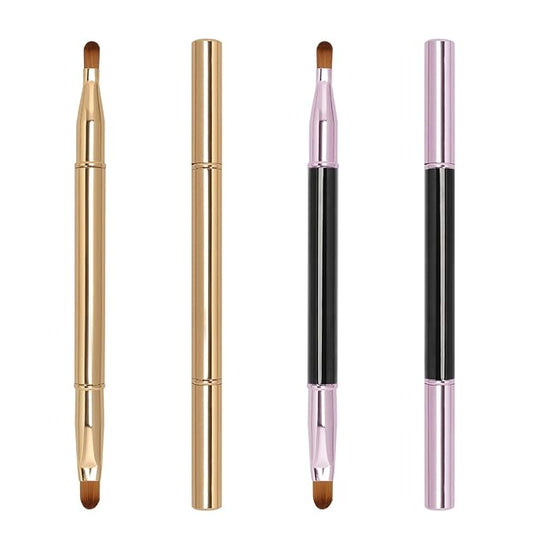 Unaone 2 Pack Lip Brush for Lipstick, Dual-Ended Lip Makeup Brush with Lid, Lipstick Brush for Lip Gloss-VivaGrace Women