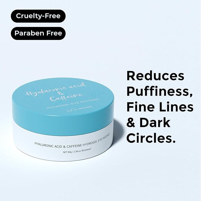 Under Eye Patches Caffeine & Hyaluronic acid (60pc), Eye Patches for Puffy Eyes, Dark Circles, Under Eye Bags, Fine Lines ㅣ Paraben free, Korean Skincare-VivaGrace Women