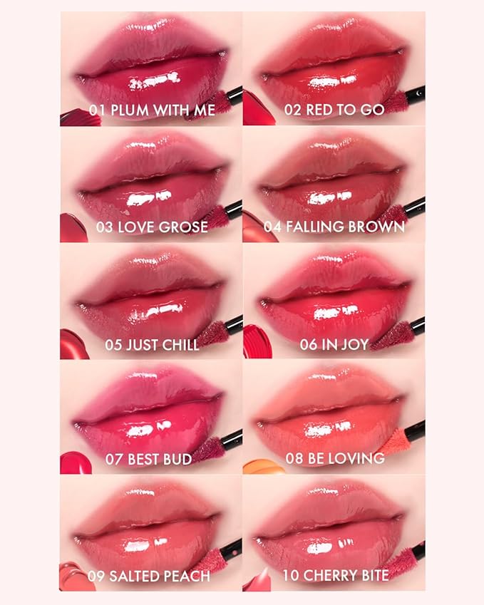 VIDIVICI Millennial Tint Glit - Transfer Proof Moisture Korean Lip Tint with Long-Lasting Color, Lightweight Water Jelly Texture, Hydrating & Smudge-Free Lip Stain, 0.13oz (09 SALTED PEACH)-VivaGrace Women