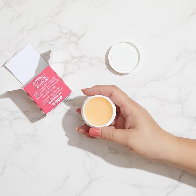 Fizz & Bubble Overnight Lip Icing Treatment with Vitamin E, Shea Butter, Hyaluronic Acid, Beeswax & More - Coconut & Peach - 0.5 Fl Oz-VivaGrace Women